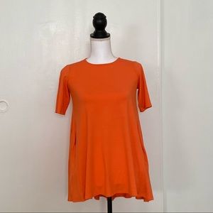 Eileen Fischer petite orange a-line top short sleeves